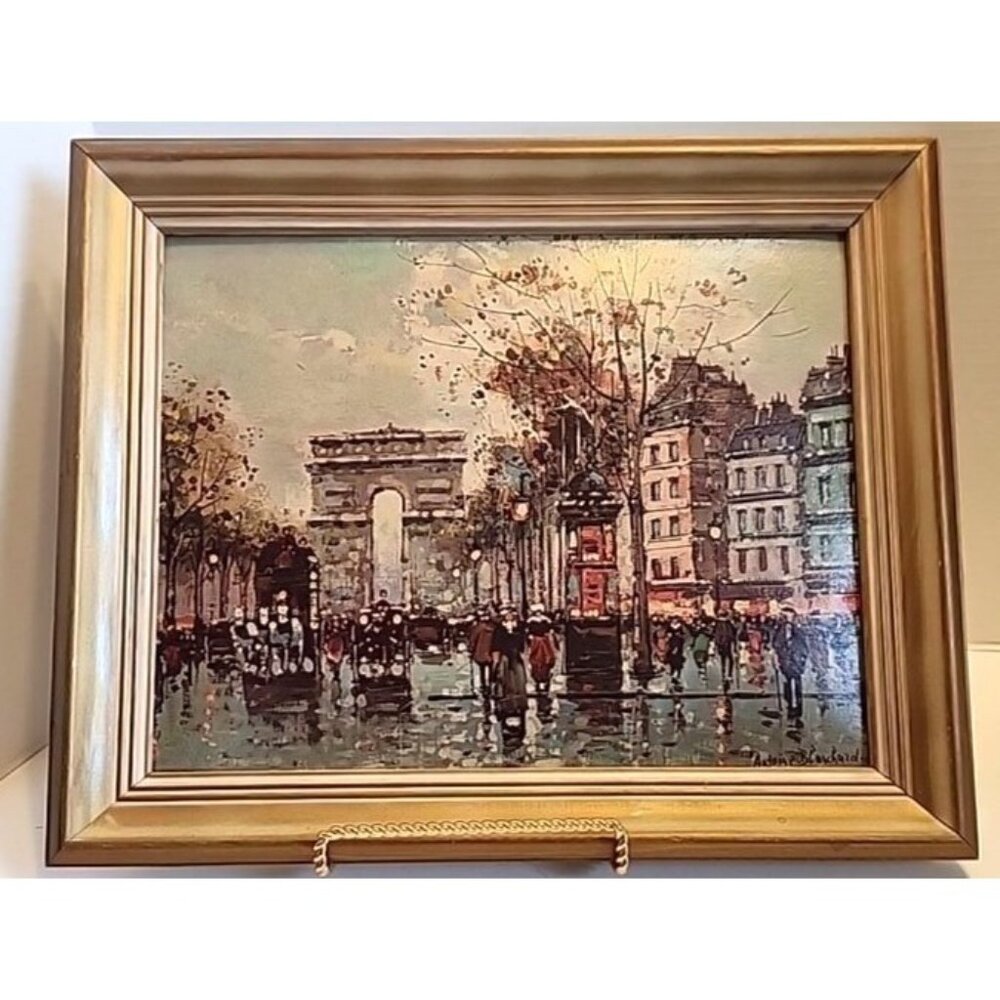 Paris Cityscape Painting By Artist Antoine Blanchard Showing Arc De Triomphe REA